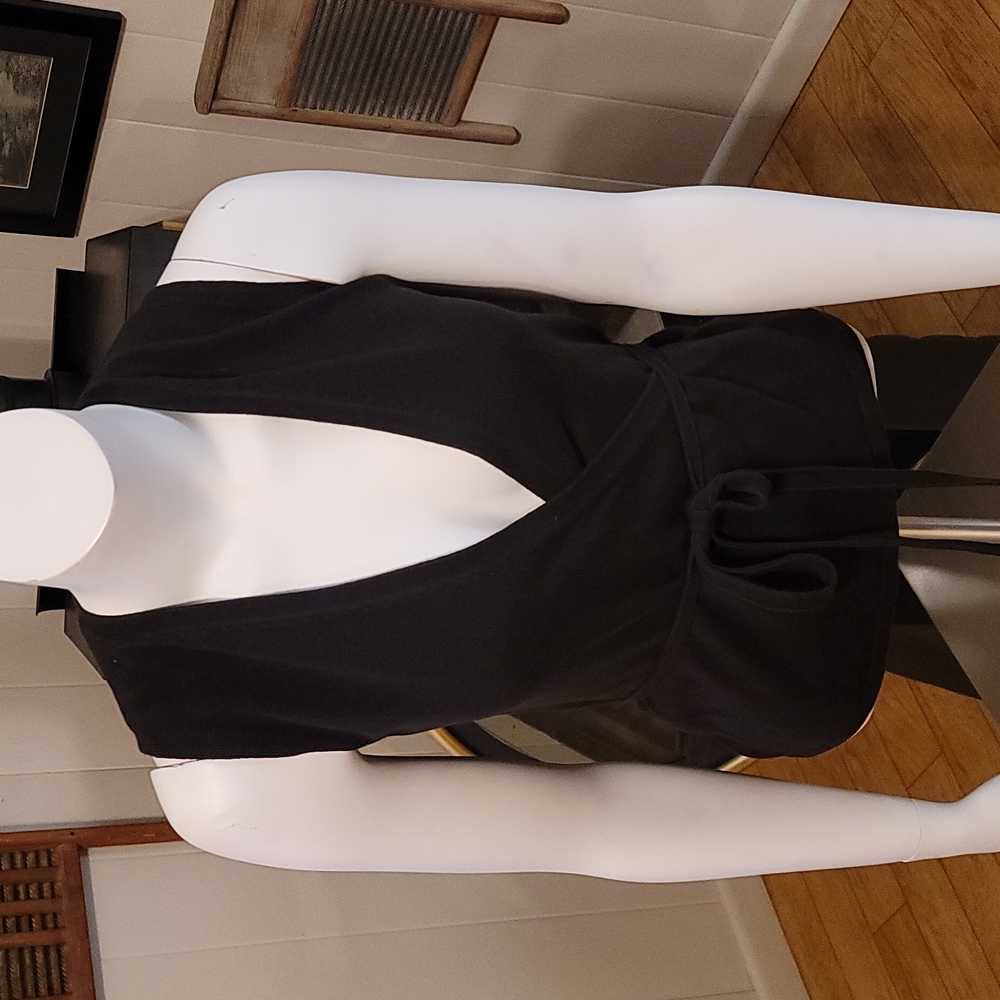 Black GAP Wrap-Around Tie Sleeveless V-Neck Sweater *Sz. S*